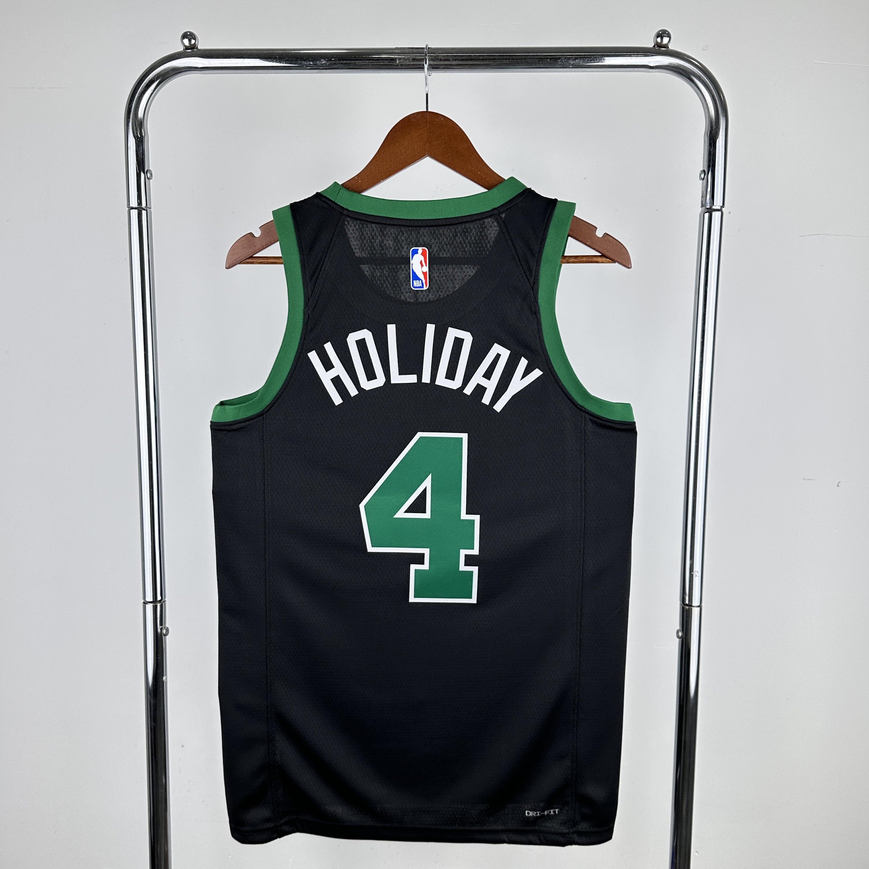 Men Boston Celtics #4 Holiday Black 2024 NBA Jersey